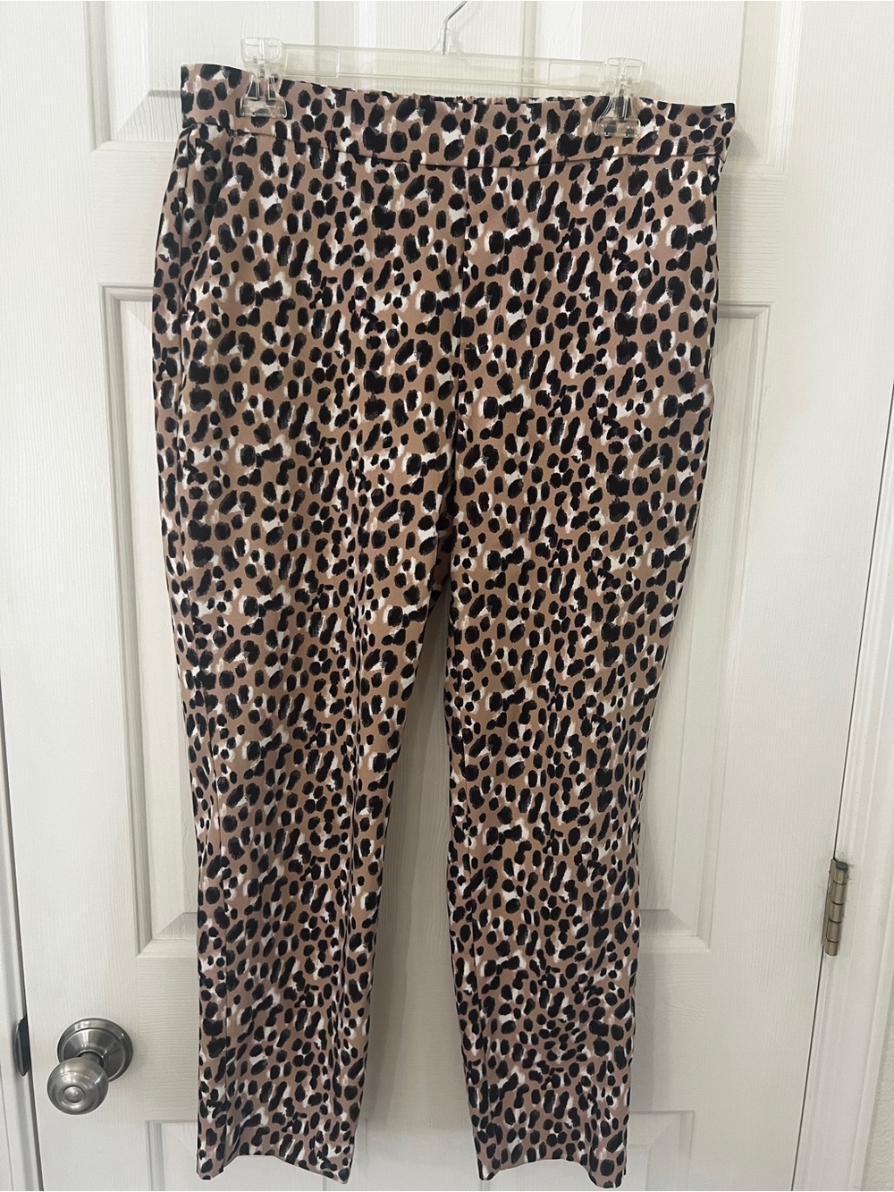 Banana Republic Leopard-Print Skinny Pants in Beige and Black